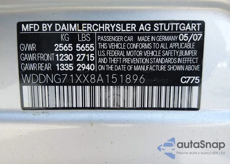 2008 Mercedes-Benz S 550 z USA, uszkodzony, nr VIN WDDNG71XX8A151896